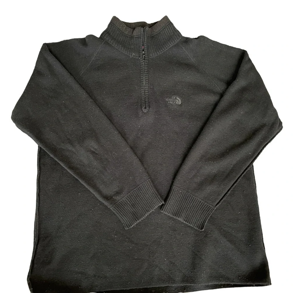 The North Face Black‎ 1/4 Zip up Collar Long Sleeve Pullover Sweater Size: XL